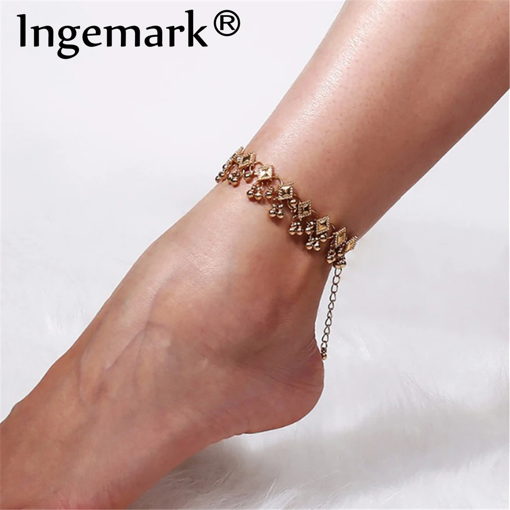 Ingemark Bohemian Bells Tassel Pendant Anklet Bracelet Sandal Barefoot Girl Jewelry Beach Bell Bead Anklets Valentine's Day Gift Ingemark Bohemian Bells Tassel Pendant Anklet Bracelet Sandal Barefoot Girl Jewelry Beach Bell Bead Anklets Valentine's Day Gift