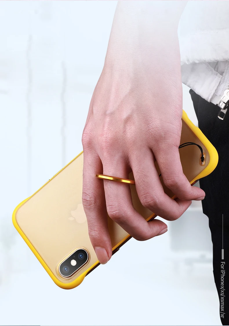Чехол LOVECOM без рамки с кольцом для iPhone 11 Pro Max XR XS Max 7 8 Plus X металлическая подвесная веревка матовая жесткая задняя крышка для ПК телефона