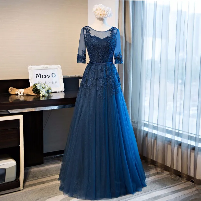 ANGELSBRIDEP с коротким рукавом платье подружки невесты длинные Robe Demoiselle D'honneur модные, прозрачные шея аппликация женское платье знаменитости вечерние