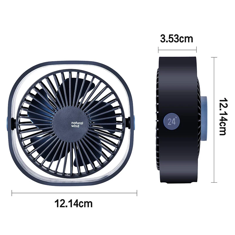 Mini USB Desktop Fan 3 Speed Personal Portable Cooling with 360 Rotation Adjustable Angle for Office Household Traveling_voghion.com