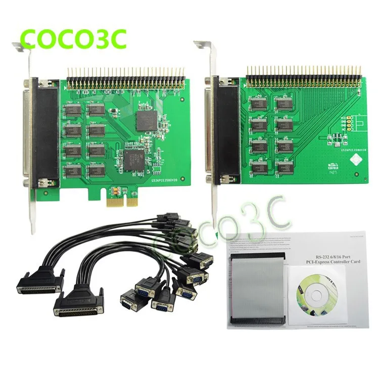 16 Ports Serial PCI Express controller card PCI-e to multi RS-232 DB9 Ports converter for Industrial automation XR17V358 Chipset (3)
