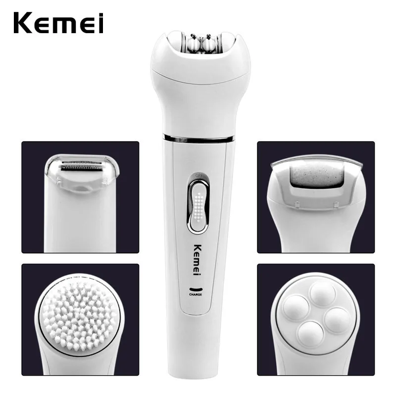 

5 In 1 Electric Epilator Kit Multi-functional Personal Care Tools Professional Facial Cleansing & Foot File & Hair Remover