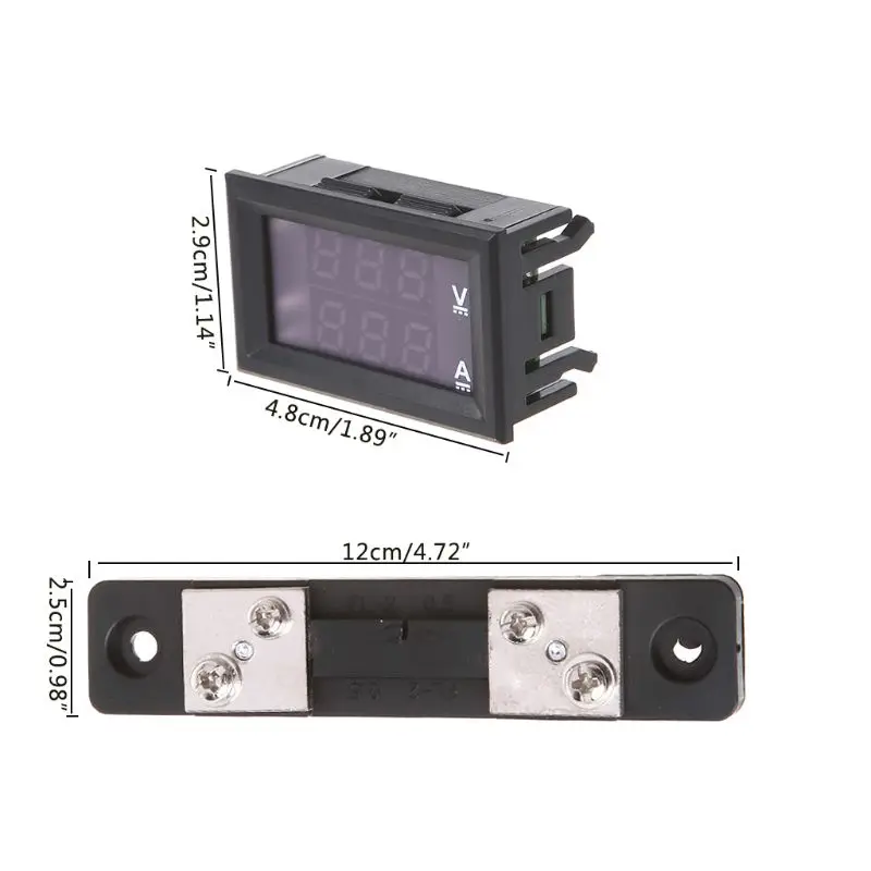 DC 0-100 в/50A Красный Синий цифровой вольтметр Амперметр светодиодный двойной дисплей индикатор напряжения тока монитор детектор