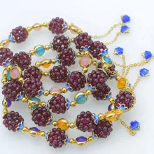 Гранат Круглый красный и фиолетовый нефрит/Амазонит/розовый quqrtz/желтый нефрит браслет 7,5 дюймов бусины природа ручной работы