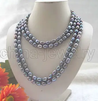 

Beautiful long strand 80" 10-11mm black baroque freshwater pearl necklace