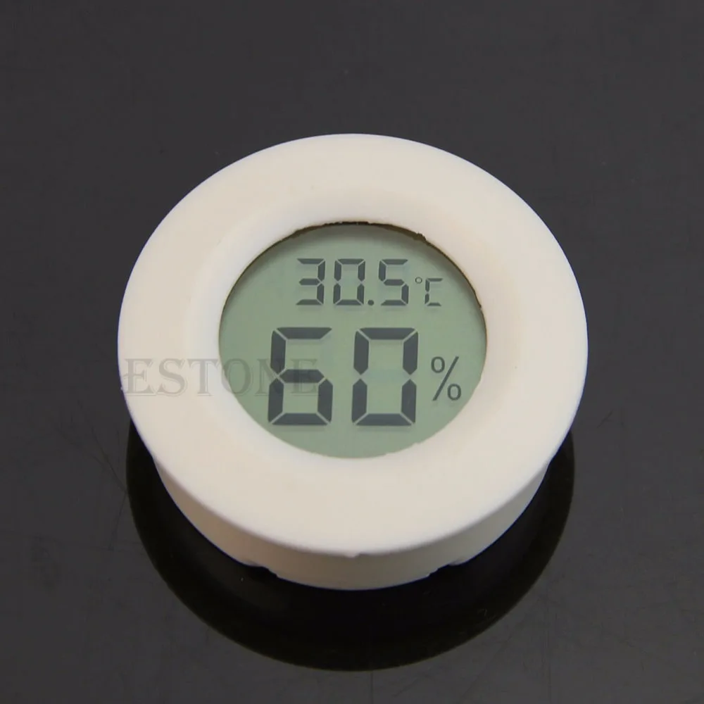 New Digital Cigar Humidor Hygrometer Thermometer Round Facein Temperature Gauges from Home