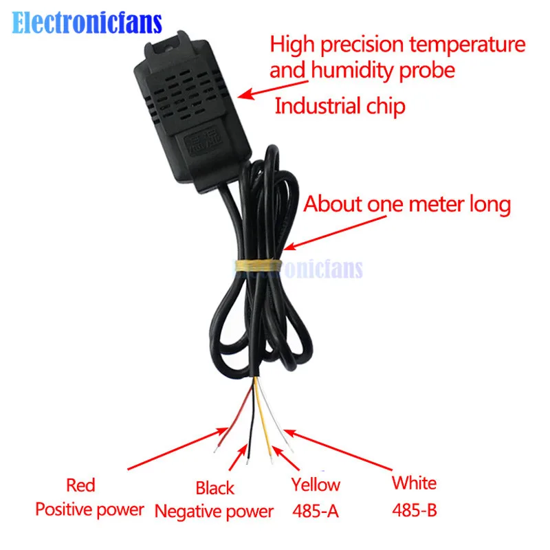 Высокая точность SHT20 модуль датчика температуры и влажности RS485 аппаратный интерфейс Монитор датчик температуры и влажности Зонд