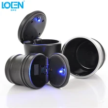 Высокое качество 1 шт. универсальная домашняя офисная Пепельница Черная Автомобильная Пепельница Синяя светодиодная Автомобильная чашка держатель коробка для хранения сигарет для BMW стиль