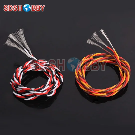 

DIY Futaba /JR Color 22# 22AWG Servo Extension Cable/ Twisted Wire 1M without Connector