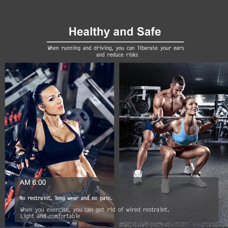 VTIN V8 Bone Conduction Wireless Bluetooth Earphone IPX5 Waterproof Outdoor Sport Headset with Microphone Handsfree Headsets     (4)