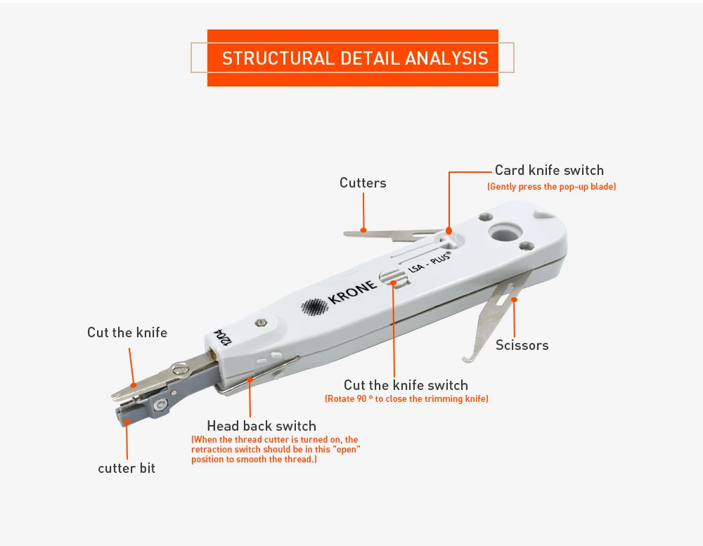 Серебряный Krone Lsa-plus инструмент для телекоммуникационного телефонного кабеля RJ11 RJ45 сетевой набор инструментов Профессиональный