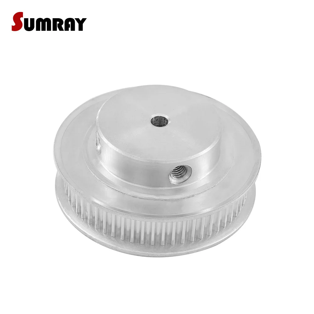 SUMRAY 3M 60T Aluminium Motor Pulley 5/6/6.35/8/10/12/14/15/16/17/19/20/25 Inner Bore Timing Gear Pulley 11mm Belt Width 