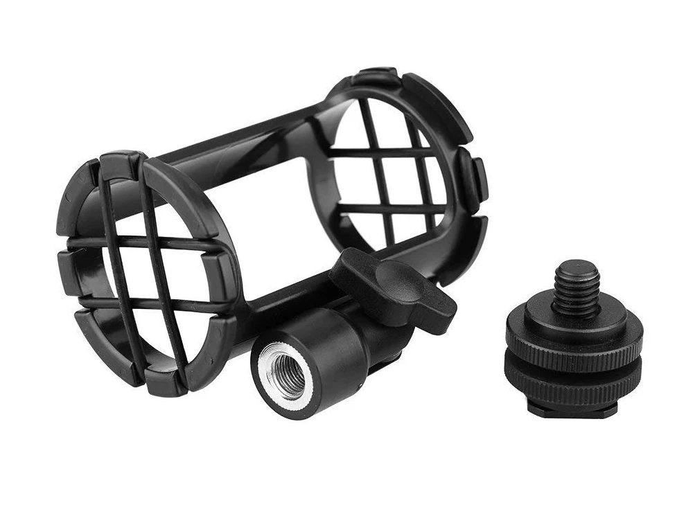 BY-C04 Camera Microphone Shockmount For BY-PVM1000 BY-PVM1000L Rode NTG-1 NTG-2 NTG-3 19mm-22mm Gun Type Mic Shock Mount (4)