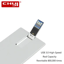 CHYI металлической карты форма USB 3,0 High Скорость накопитель 8 ГБ 16 ГБ 32 ГБ Водонепроницаемый флеш-накопитель флешки памяти stick u диск флэш-накопитель