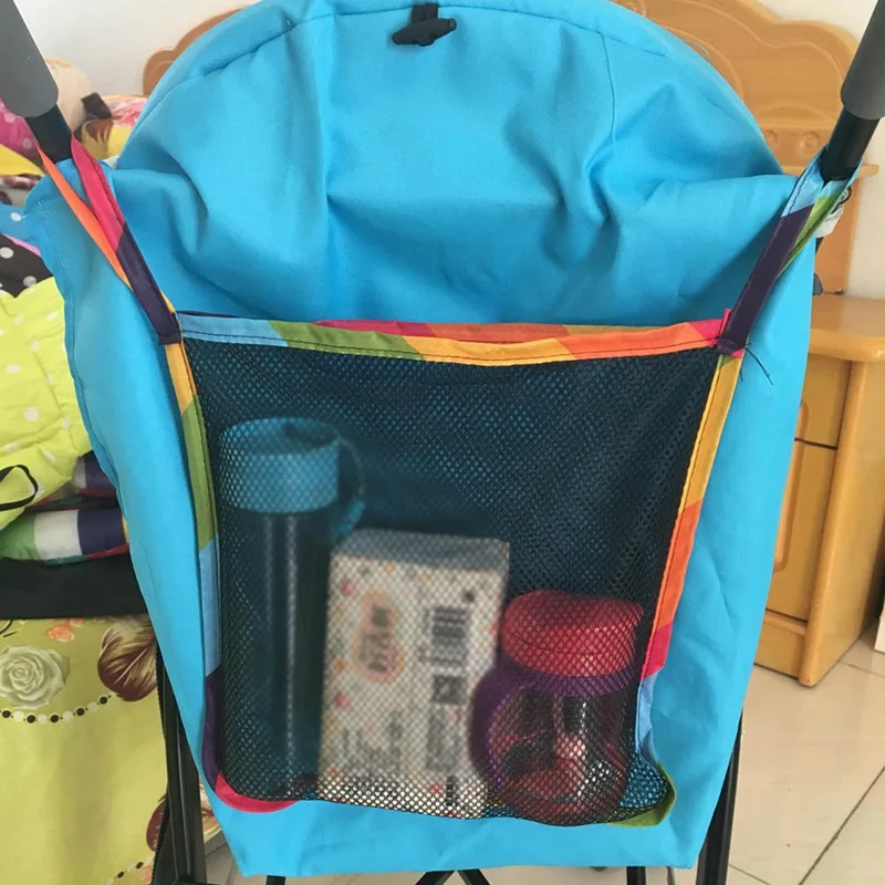 

High Quality Baby Stroller Mesh Seat Pocket Multifunctional Baby Carriage Trolley Net Bag Seat Pocket Stroller Accessories