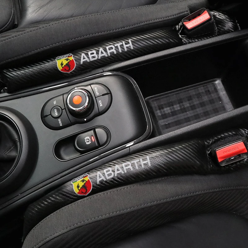 

Carbon Fiber Leakproof Protective Seat Gap Car Cover Pad for Fiat Punto Abarth 500 Stilo Ducato Palio badge Car Styling