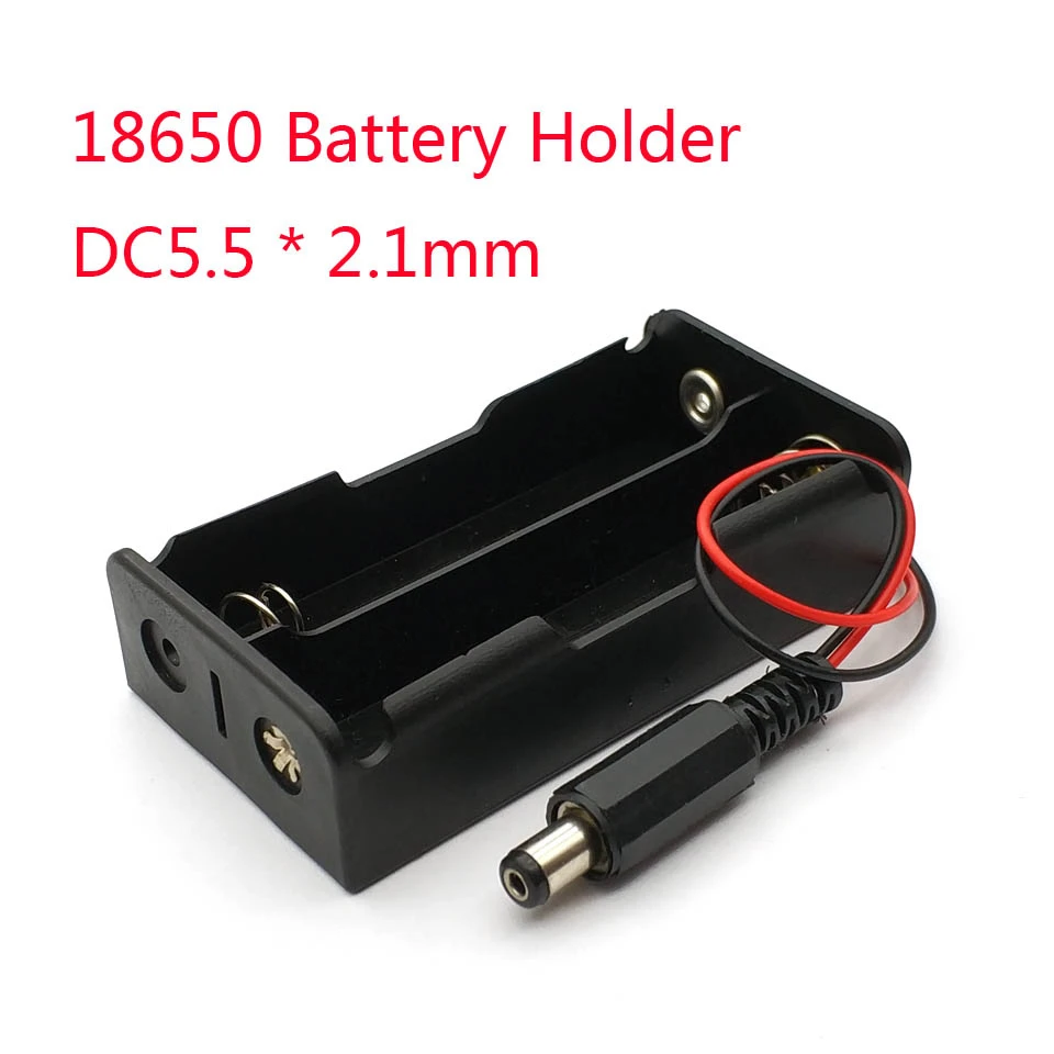 Case Battery-Holder Storage-Box Power-Bank 2x18650 Plastic New for with Dc5.5--2.1mm