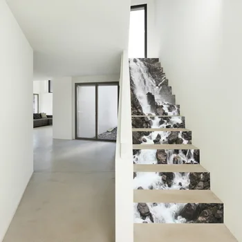 

Chinese Stylish Landscape Falls Stones DIY Mural Quarto Vinyl Waterproof Door Bedroom Wallpaper Poster Home Decor