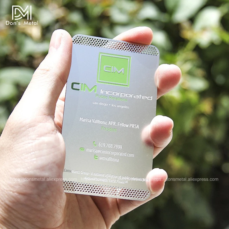 

Personalizing girl portrait cutout quality stainless steel business metal card