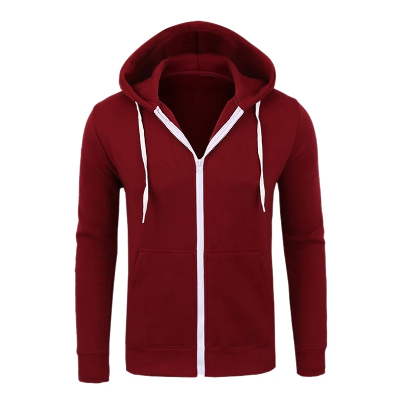 

Men Fashion Hip Hop Pocket Zip Up Hooded Sweatshirt Casual Solid Long Sleeve Knitted Sport Sweatshirt Coat Outwear Jacket Tops
