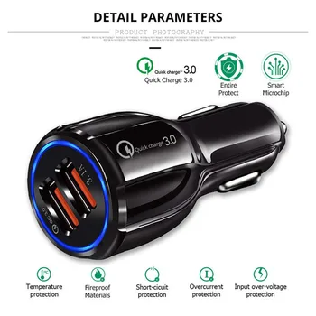

Quick 3.0 Car Charger Socket Adapter Dual USB Port for Mercedes Benz GLS63 GLS GLE43 B55 Shooting S400 ML450 GLA CLK