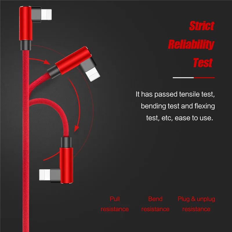 ROCK L-Form USB Handy Kabel Für iPhone X 8 7 6 6s Plus se 5 iPad air Mini Schnelle Lade Ladegerät D
