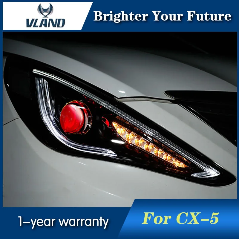 VLAND фара для фары для автомобиля Hyundai Elantra 2011- Bi-xenon объектив проектор двойной луч светодиодный DRL