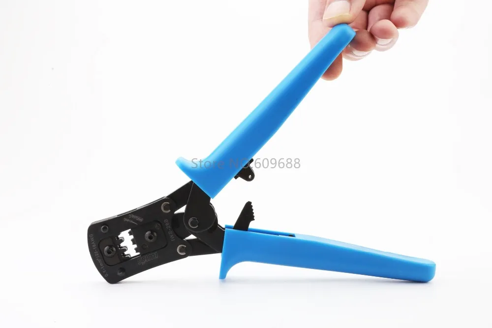 

IWISS Dupont Pin Crimping Tool 2.54mm 3.96mm 28-18AWG 0.1-1.0mm2 Compression Ratcheting Modular Insulated Terminal Crimper