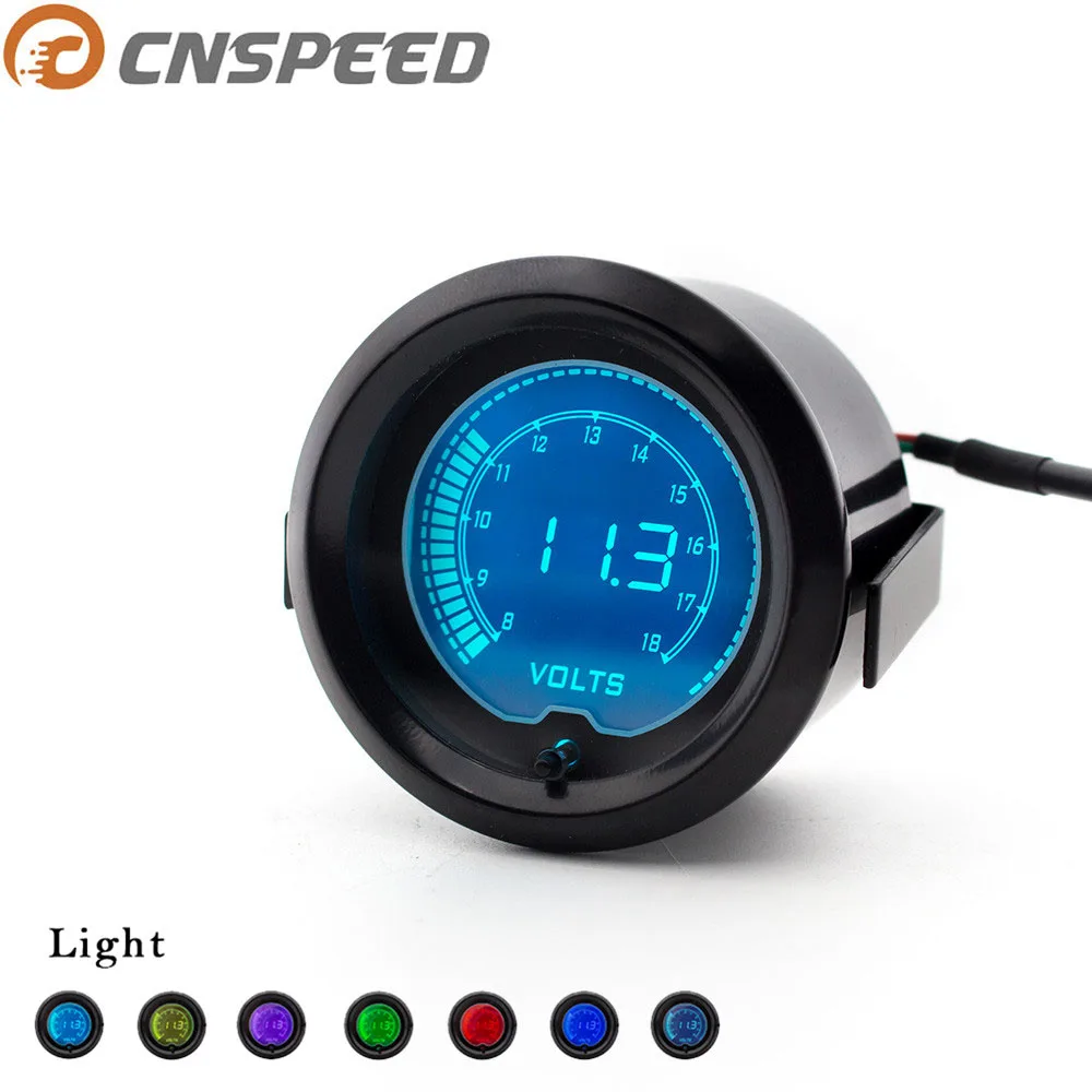 

CNSPEED 2"52mm EVO Digital Car Volt Meter Gauge 8-18V Voltage 7 Color LCD Display Auto Car Gauge Meter VoltMeter YC100114