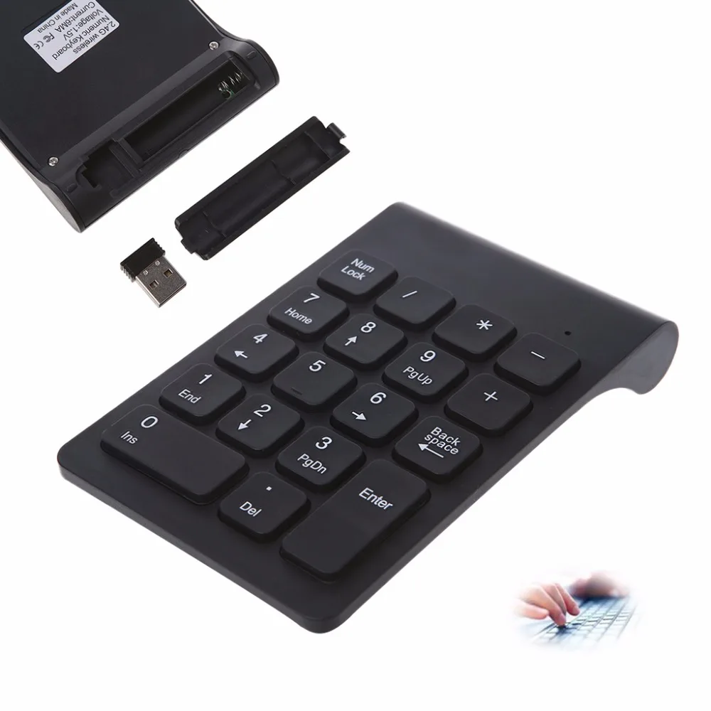 

Portable 2.4G Wireless Digital Keyboard USB Number Pad 18 Keys Numeric Keypad