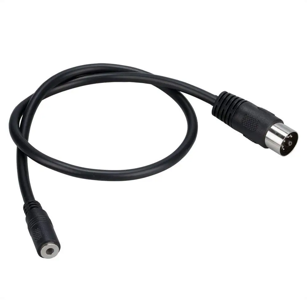 DIN 5Pin Male to 3.5mm Female MIDI Cable 3.5mm Female to Male 5 Pin DIN Adapter Splitter Cable (1.5ft)