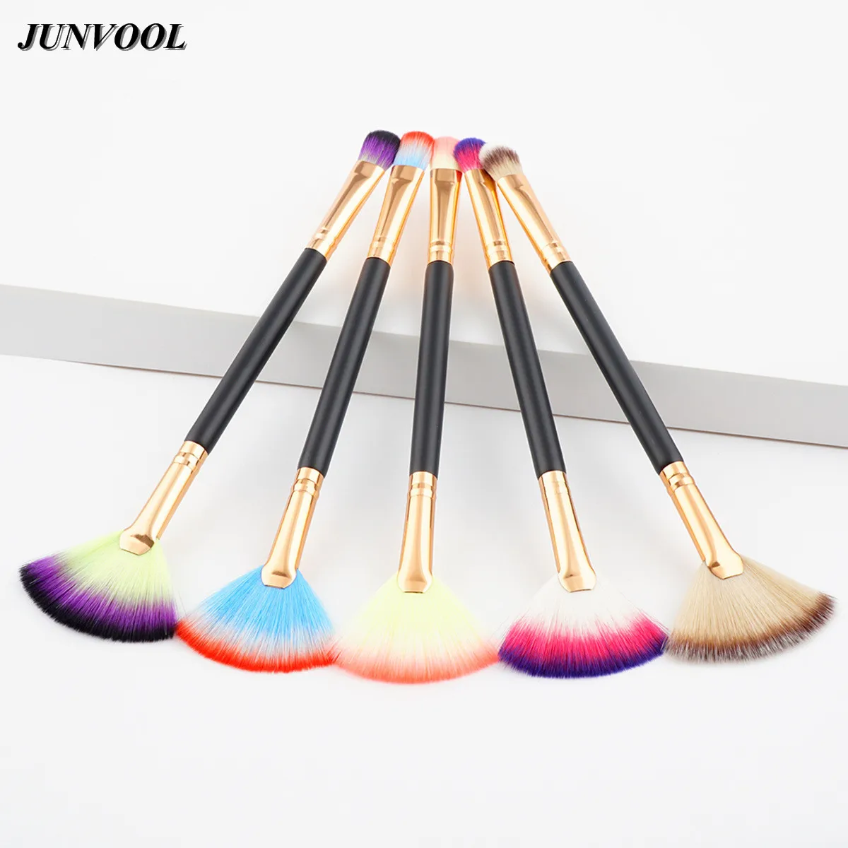 5Pcs Double Head Fan Makeup Brushes Professional Color Contour Blush