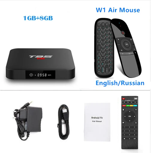 ТВ-приставка T95 S1 Amlogic S905W Android 7,1 2GB16GB Smart tv 4K H.264 HD медиаплеер T95S1 2,4G Wifi Беспроводная приставка PK X96min - Цвет: 1G8G Add W1