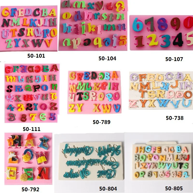 

TTLIFE 9 Style Capital Letter Number Silicone Mold Fondant Mold Cake Decorating Tools Chocolate Gumpaste Mold Baking Tools