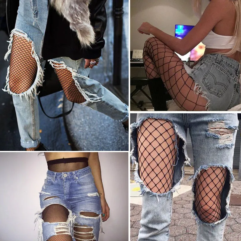 

2017 New Fashion Women Ladies Sexy Fishnet Stockings Modern Female Fish Net Black And White Mesh S/M/L