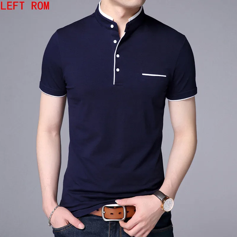 En Ligne Haute qualité hommes Polo chemise hommes à manches courtes solide Polos Camisa Polos Masculina 2018 décontracté coton grande taille S 3XL hauts