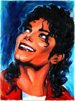 

Modern handmade painting American singer star Michael Jackson on oil canvas for living room decor and wallpaper