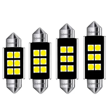 

100Pcs 31mm 36mm 39mm 41mm C5W C10W 6 SMD 3030 LED Car Festoon Light Canbus No Error Interior Doom Lamp Reading Bulb 100X