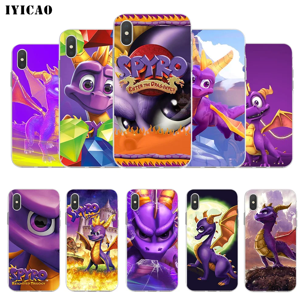 IYICAO Spyro Дракон Мягкий силиконовый чехол для телефона iPhone X XR XS MAX 6 6s 7 8 Plus 5 5S SE TPU