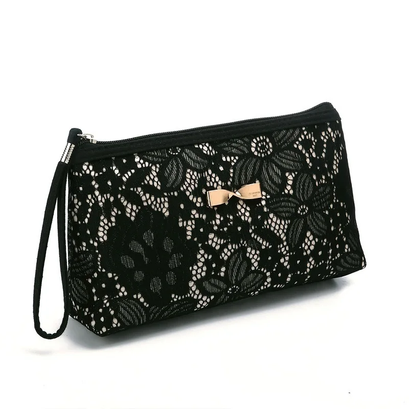 

Miyahouse Lace Cosmetic Bag Women Makeup Case Floral Design Travel Beauty Organizer Pouch Female Zipper Beauty Pouch Make Up Bag