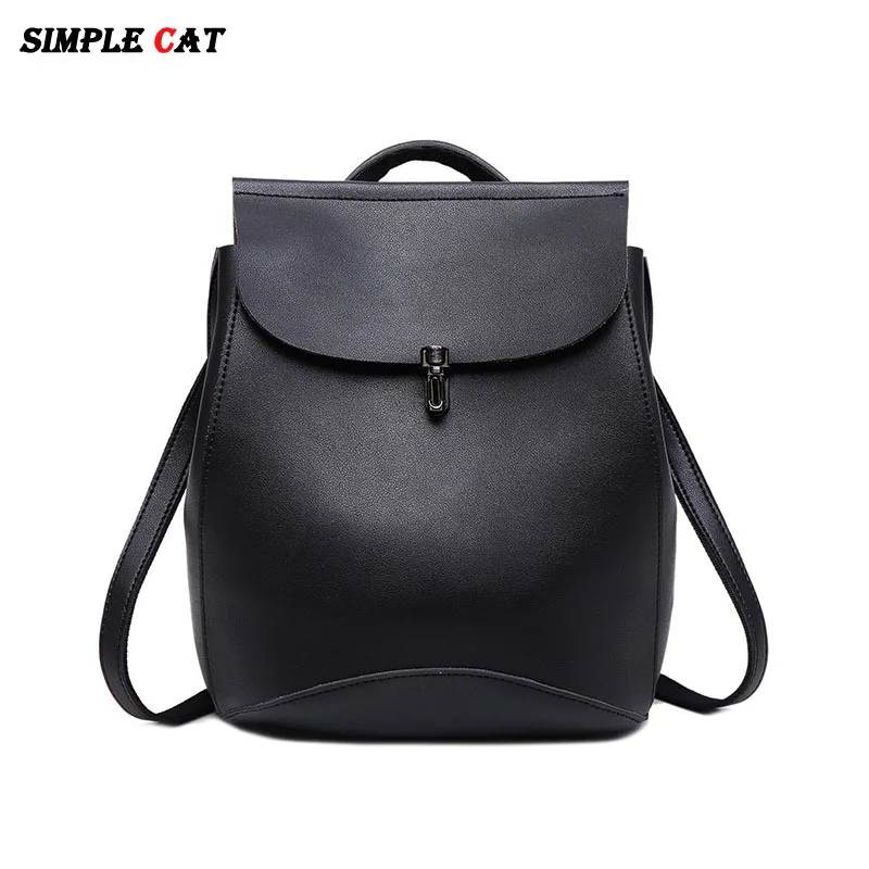 

Women Backpack Preppy Style Backpack High Quatily Pu Leather School Bag Shoulder Daypack For Teenage Girls Backpack Female