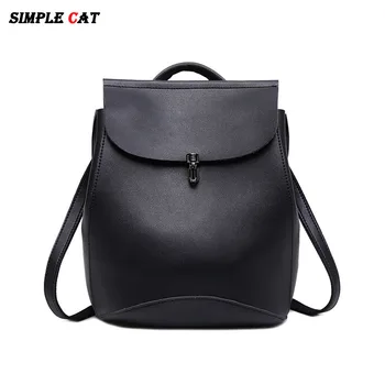 

Women Backpack Preppy Style Backpack High Quatily Pu Leather School Bag Shoulder Daypack For Teenage Girls Backpack Female