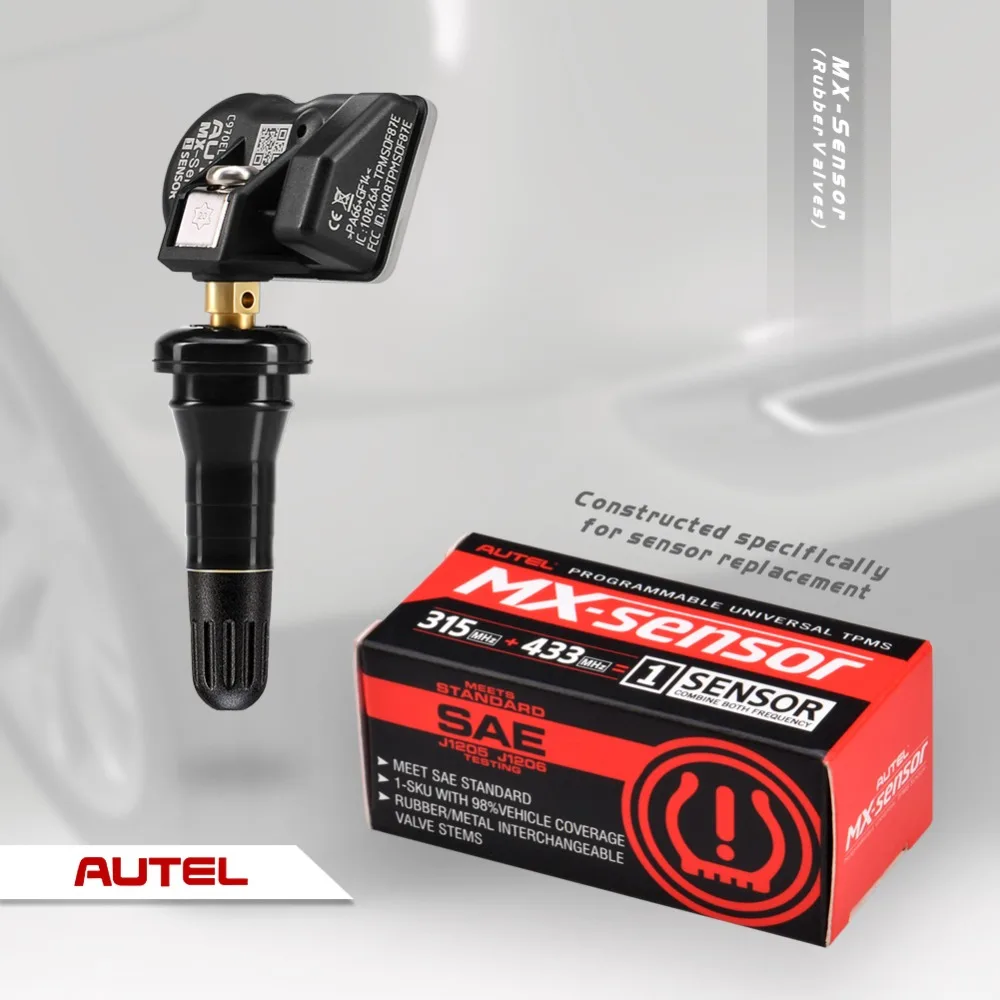 Autel датчик Mx 433 МГц 315 МГц резиновые датчик давления для шин программируемый переучивание шин давление TPMS Cloneable Универсальный Mx-сенсор