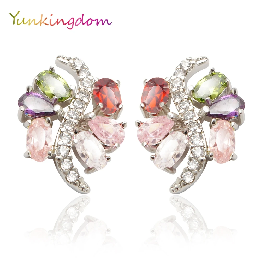 Yunkingdom luxury brand stud earrings for women Fashion Earrings With