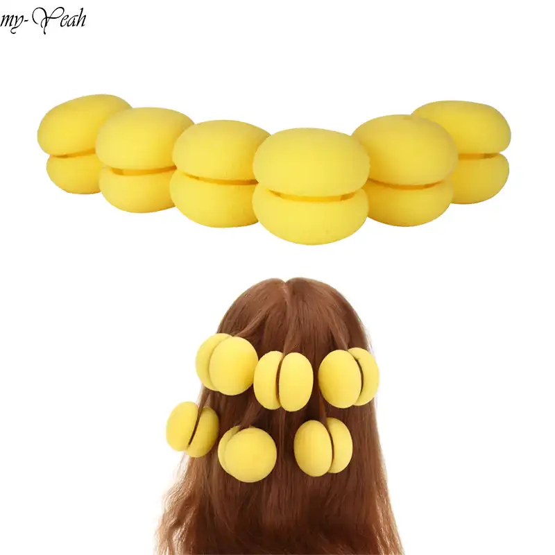 6pcs Pack Hair Magic Curlers Beauty Sponge Hair Care Foam Balls