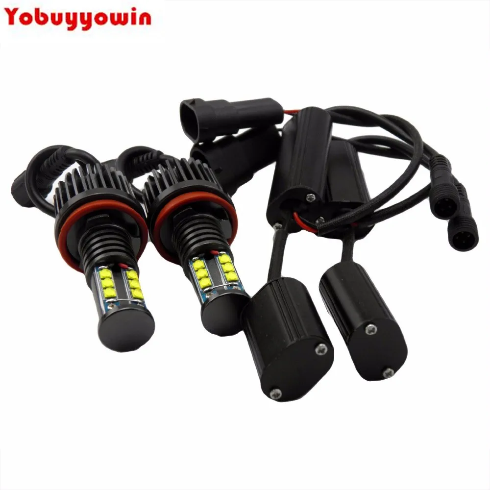 2x Utral bright 120W H8 LED Angel Eyes Halo Ring Light Bulbs Marker