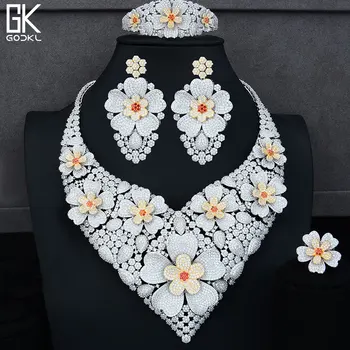 

GODKI BIG Luxury 4PCS African Jewelry Sets For Women Wedding AAA Cubic Zirconia Crystal CZ Engagement DUBAI Bridal Jewelry Sets