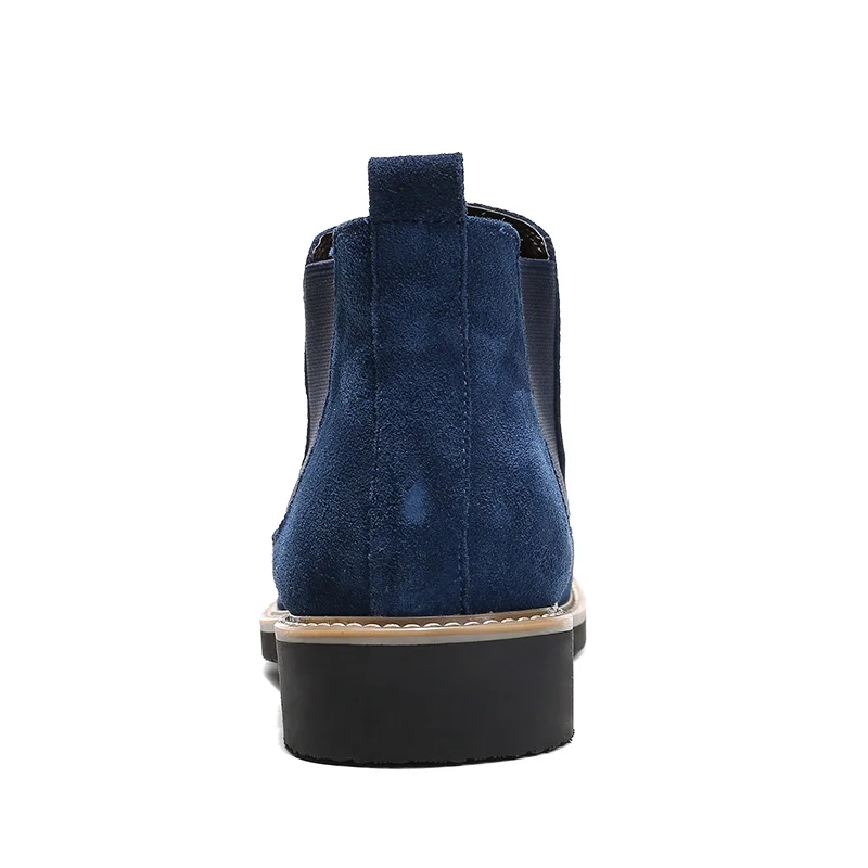 Homens blue Botas Camurça Couro Sapatos Dos Outono Tornozelo Black Britânico Estilo Moda Primavera De gray Chelsea Casuais qHfnwv5Wxv