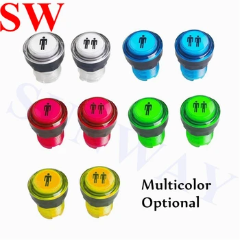 

10PCS 32mm LED Arcade Single Dual Start Player Coin Push Button with microswitch colorful LED round lighted push button