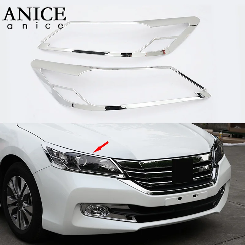 2 шт. Chrome лампы передних фар огни рамка Обложка отделка пригодный для Honda Accord Sedan 4